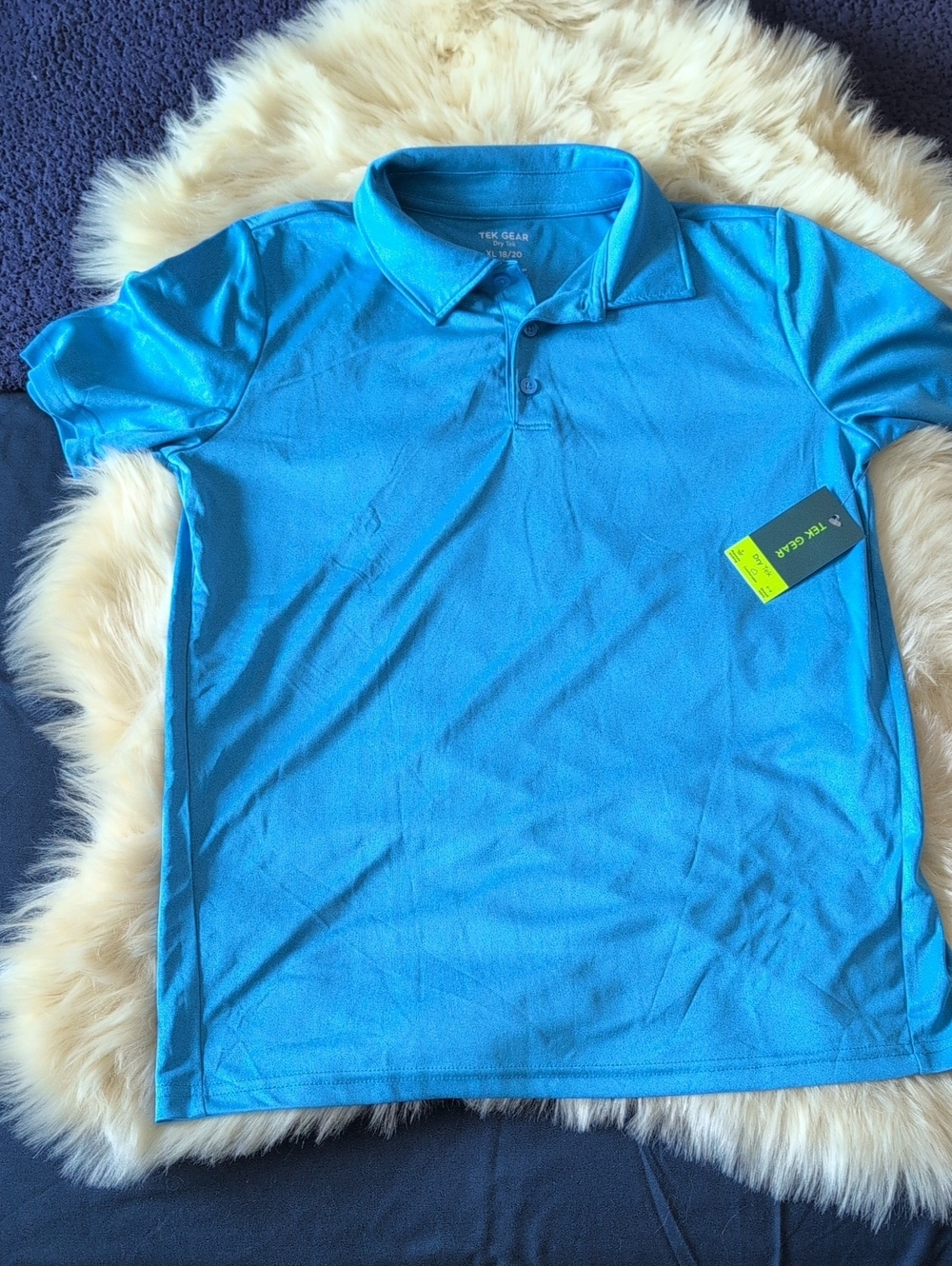 Boy's Tek Gear Teal-Blue Performance Polo